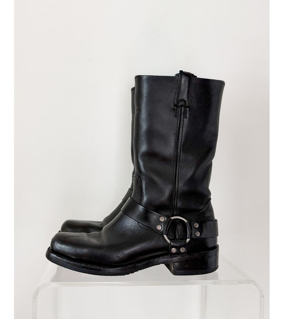 Harley-Davidson Black Leather Harness Motorcycle Biker Boots (men’s 9 US)